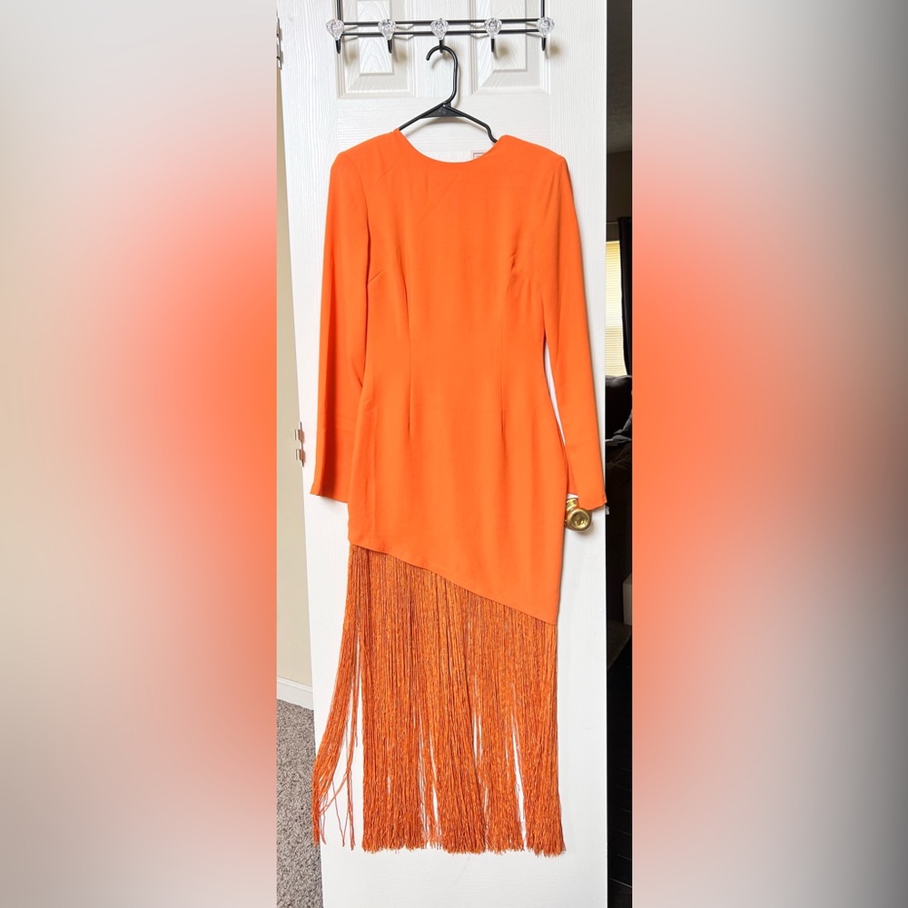 Asos Orange Fringe Dress